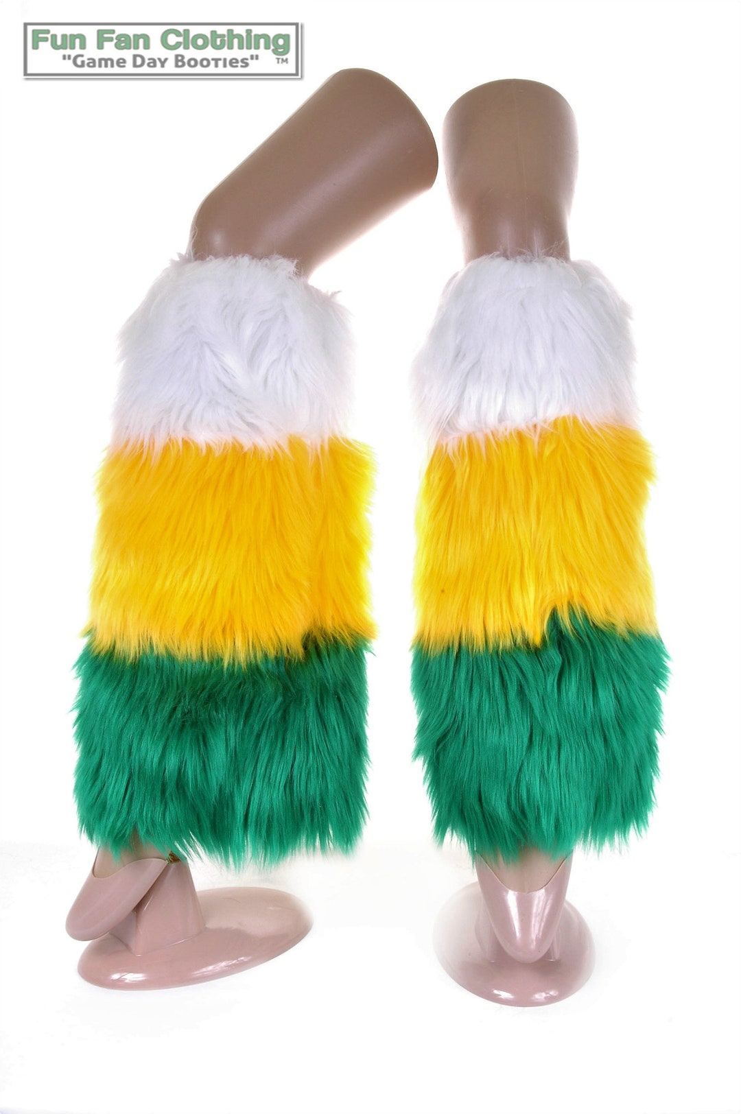 Green & Yellow Faux Fur Leg Warmers Sports Team Leg Warmers Etsy