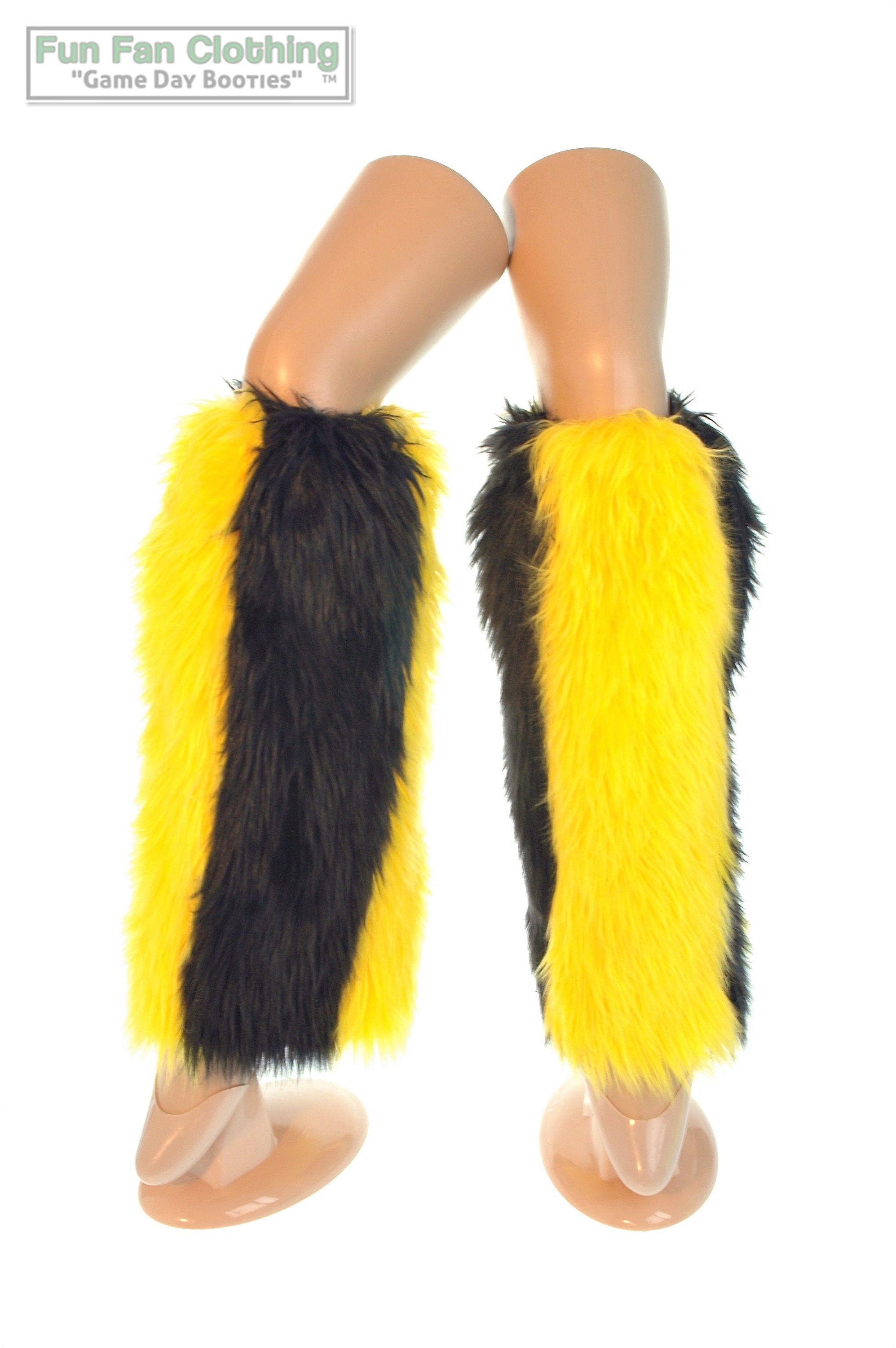 Yellow & Black Faux Fur Leg Warmers: Game Day Outfit - Etsy