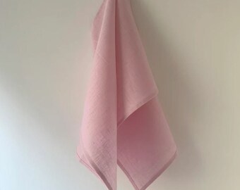 Light Pink Linen Tea Towel