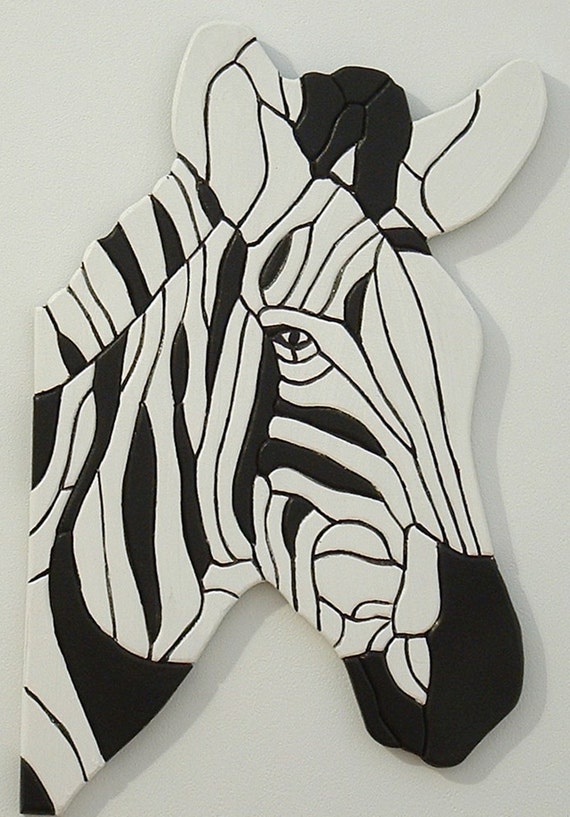 Zebra Wood Wall Sculpture African Wall Art Animals Etsy