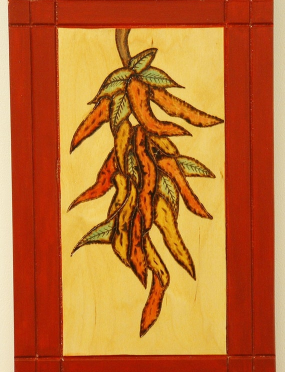 Southwest Chili Peppers Kitchen Decor Wood Wall Art Etsy