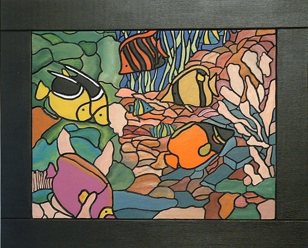Tropical Fish Wood Sculptured Art Wall Art Nautical Decor Etsy