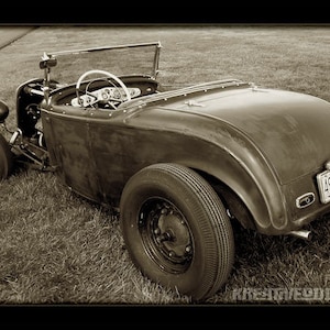 Vintage Tin Print - Old School Hot Rod Jalopy