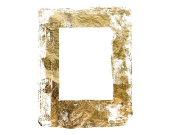 Gold foil frame texture with a transparent background