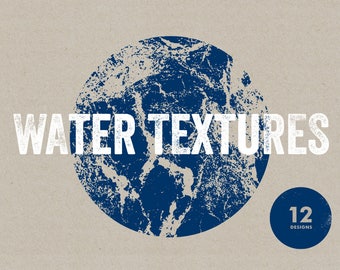 12 Water Textures - Vector & PNG resources. Digital download. Art prints, t-shirts and merchandise. Sea, ocean, reef, liquid, natural, waves