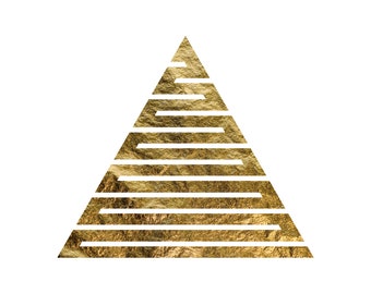 Gold foil triangular motif texture with a transparent background
