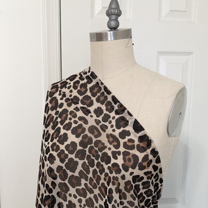 Leopard Print Chiffon Fabric Sheer Material Sewing Supplies Animal Print 2 YARDS - 0460