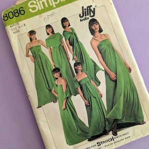 Vintage 1970s Sewing Patterns Simplicity 8086 Infinity Dress - Butterick 6909 Jumpsuit
