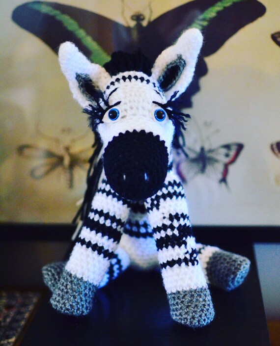 Crochet Zebra Personalised Toy Etsy UK