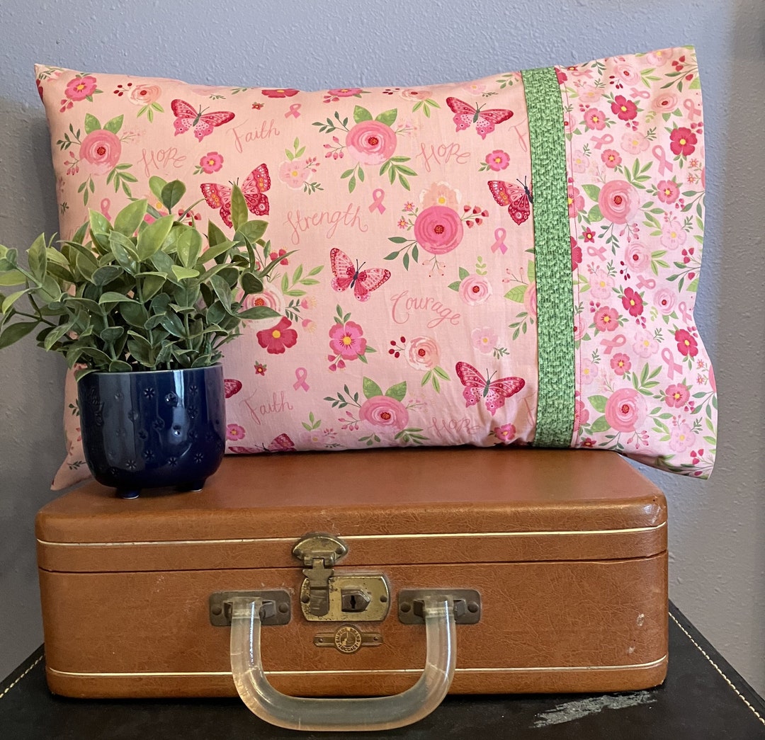 Butterfly Breast Cancer Pillowcase Travel Premium. Top Etsy