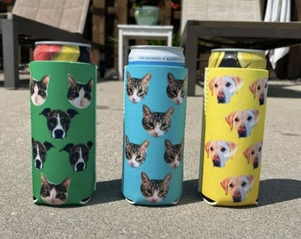 Personalized Insulated Can cooler, funny personalized photo gifts, custom picture can cooler, funny birthday favors, Pet gift
