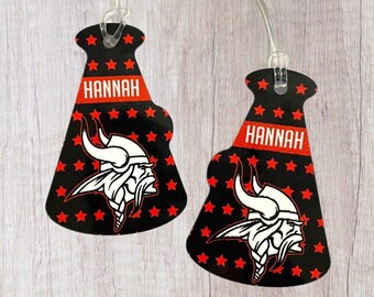 Custom Luggage Tag, Cheerleading Gifts, Cheerleading Luggage Tags, Megaphone Bag Tag, Cheer Bag Tags Personalized, Team Gifts