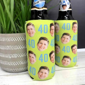 Enfriador de latas personalizado, decoraciones para 30 cumpleaños, regalos para 40 cumpleaños, regalos para fiestas personalizados, regalo para 40 cumpleaños
