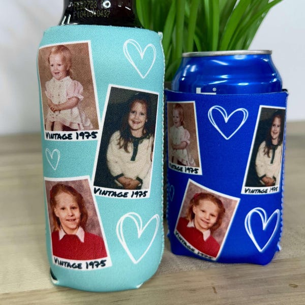 Personalized Insulated Can cooler, vintage 1983, vintage 1973, funny birthday favors, 40th birthday, 30th birthday. 50th birthday, slim can