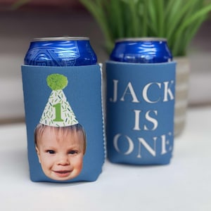 Custom Can Coolers, First Birthday, First Birthday Boy, 1st Birthday Girl, Baby's First Birthday, Party Favors, Party Decor, Party Supplies