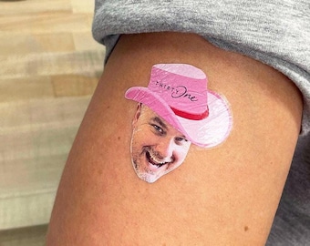 Temporary Birthday Tattoo, Custom Face Tattoo, Personalized Temporary Tattoo, Birthday Party Favor, Birthday Face Tattoo, Bachelorette Party