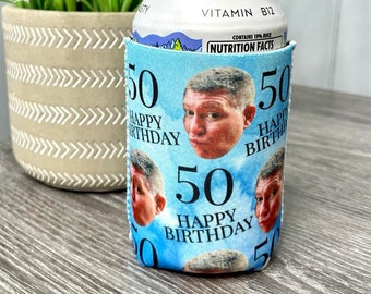 Personalized Insulated Can cooler, custom picture can cooler, bottle hugger, birthday favor, 40th birthday, 30th birthday. 50th birthday