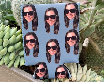 Personalized Photo Insulated Can Cooler, Custom Birthday Favor