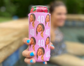 Personalized Can cooler, custom can cooler, 30th birthday decorations, 40th birthday party favors, custom party favors, 40th birthday gift