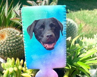 Personalized Pet Photo Can Cooler, Custom Dog Gift