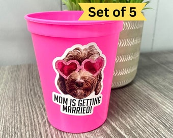 Set of 5 Plastic cups personalized, custom plastic cups, stadium cups, bachelorette party decor, bachelorette party favor, plastic party cup