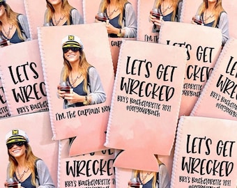 Personalized Insulated Can cooler, bachelorette party favors, bachelorette gifts, bachelorette can coolers coolers, Let's Get Wrecked