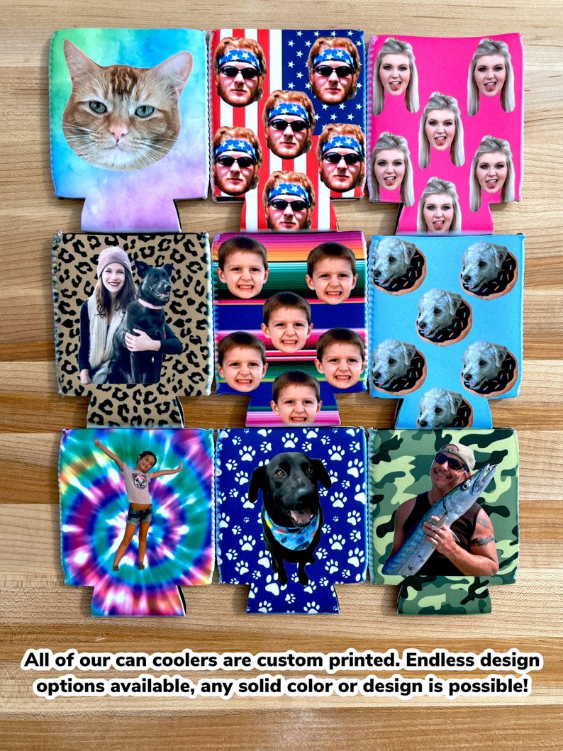 Personalized Insulated Can cooler, funny photo can cooler, personalized photo gifts, custom picture can cooler, funny birthday favor, hugger image 2
