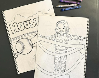 Custom Coloring Book with Your Photos & Name, Personalized Coloring Book, Personalized Kids Gift, Photo to Coloring Page