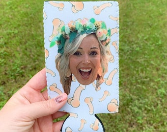 Funny Bachelorette Can Cooler, Custom Face Can Cooler, Bach Party Favor, Personalized Bachelorette Gift, Bride Squad Drink Cooler