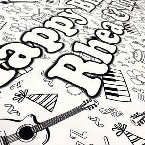 Coloring Table Runner for Kids Birthday Party, Coloring Table Cover, Giant Birthday Coloring Poster, Personalized Birthday Coloring Banner