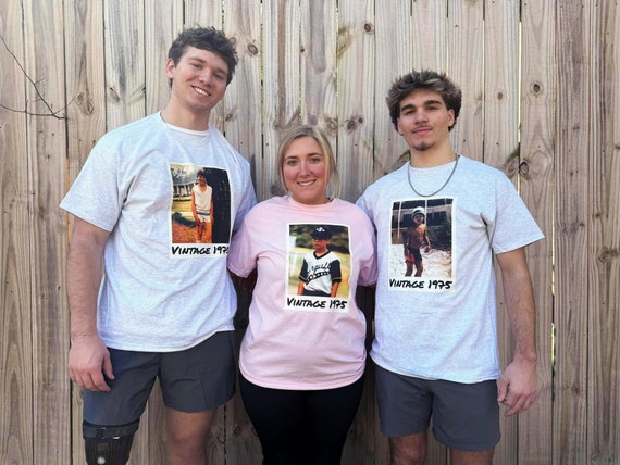 Vintage Photo Shirt Personalized, Custom Year Shirt, Matching Family Shirts, Retro Birthday Shirt, Custom Photo Tee