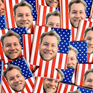 Custom Face Cooler, Photo Can Holder, Personalized Gift, USA Party Favor, Groomsmen Gift, Bachelor Party, Patriotic Cooler