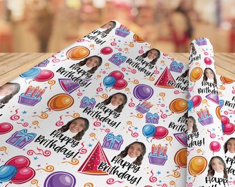 Custom Face Wrapping Paper, Custom Gift Wrapping, Wrapping Paper with Face,  Birthday Wrapping Paper, Personalized Birthday Wrapping Paper