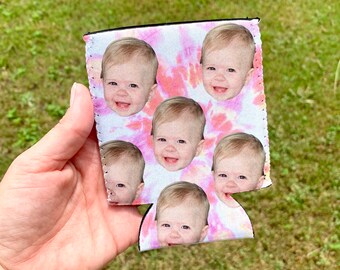 Custom Photo Can Cooler, Personalized Beer Sleeve, Bachelorette Party Favor