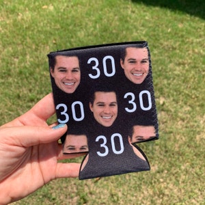 Personalized Insulated Can cooler, custom picture can cooler, funny birthday favors, 40th birthday, 30th birthday. 50th birthday, slim can