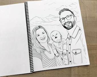 Custom Coloring Book with Your Photos, Personalized Coloring Book, Personalized Gift for Mom, Photo to Coloring Page, Mother's Day Gift