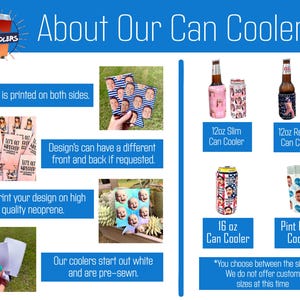 Personalized Photo Can Cooler, Custom Insulated Beer Hugger, Funny Gift image 3