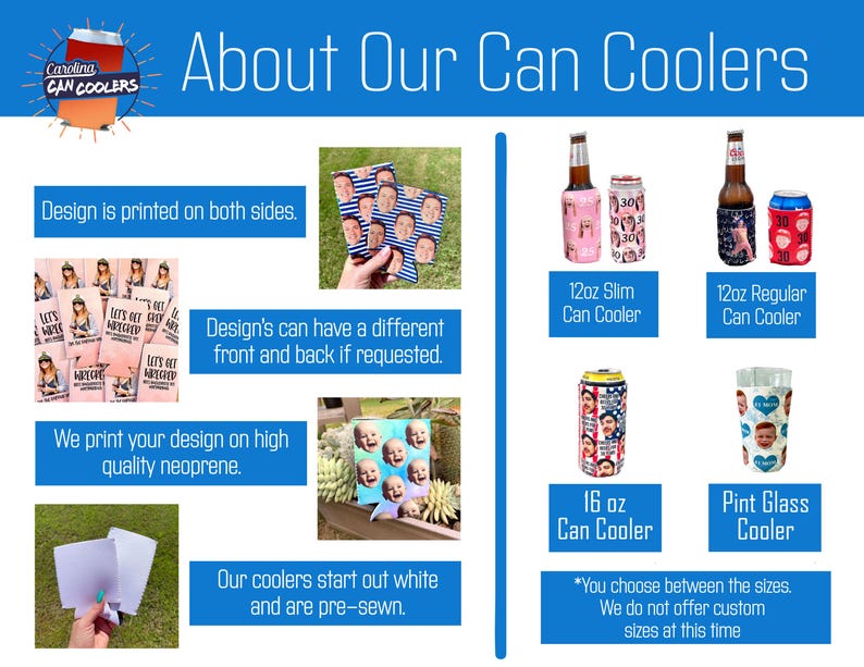 Personalized Photo Can Cooler, Custom Insulated Beer Hugger, Funny Gift image 3