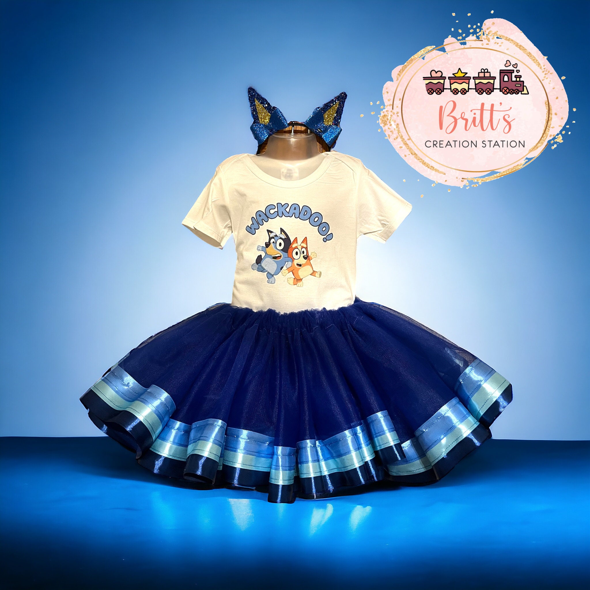 Bluey and Bingo Kids Birthday Custom Rainbow Fancy Tutu Outfit Set Dre –  Sweet Tutus