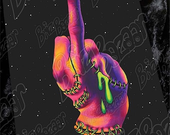 Kunstdruck von Zhing / Trippy Gothic Art Print / Horror Art Print / Trippy Hand Art / Gothic Home Decor / Giclée Fine Art Print / Spooky Decor