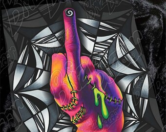Kunstdruck von Zhing - Web / Trippy Gothic Art Print / Horror Art Print / Spooky Art Print / Trippy Hand Art / Weird Gothic Home Decor