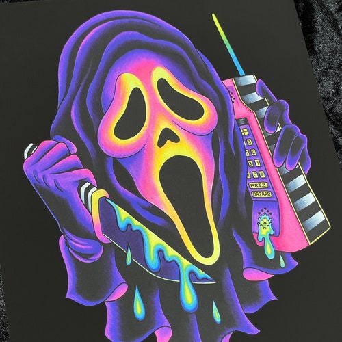 Ghost Mask Art Print / Horror Art Print / Trippy Art Print / Etsy