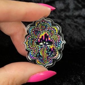 Pin of Shroomz   /// Mushroom Pin / Psychedelic Mushroom / Psychedelic Pin / Trippy Mushroom Pin