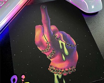 Mousepad of Zhing / Trippy Mousepad / Trippy Office Decor / PC Gaming Accessories / Computer Accessories / Trippy Hand Art / Trippy Mat