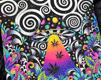 Kunstdruck von Brizland / Trippy Art Print / Alien Art / Psychedelic Art / UFO Art / Mushroom Art / Stoner Art