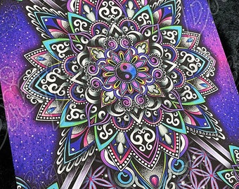 Kunstdruck von Blooming Balance / Mandala Kunst / Heilige Geometrie Kunst / Trippy Art Print