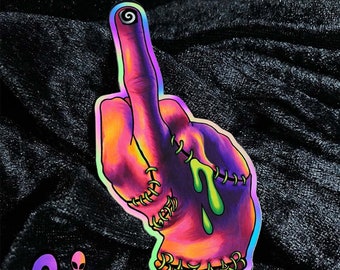 Holographische Sticker von Zhing / Holographic Decal / Gothic Sticker / Horror Sticker / Gruseliger Sticker / Bumper Sticker / Trippy Sticker