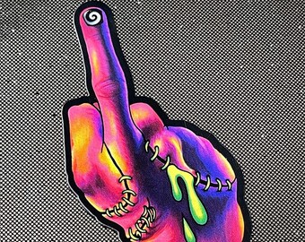 Vinyl Magnet von Zhing / Trippy Gothic Magnet / Trippy Horror Magnet / Gruseliger Magnet / Kühlschrank Dekor / Bumper Sticker Decor