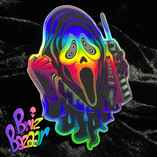 Ghost Mask Sticker / Horror Sticker / Trippy Sticker / Holographic Sticker
