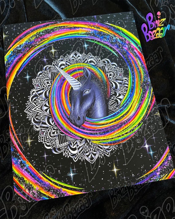 Art Print of Majestic AF / Unicorn Art / Psychedelic Unicorn / Rainbow Art / Trippy Art / Psychedelic Art